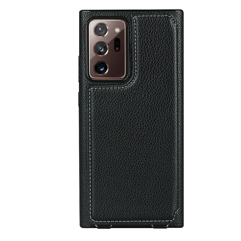 Cover Samsung Galaxy Note 20 Ultra Supporto Per Portacarte In Pelle Litchi