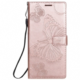 Custodia in pelle Samsung Galaxy Note 20 Ultra Farfalle Con Cinturino Gigante