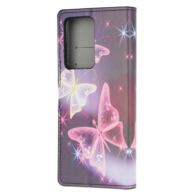 Custodia in pelle Samsung Galaxy Note 20 Ultra Farfalle Intense