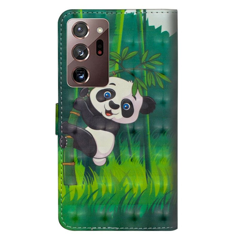Custodia in pelle Samsung Galaxy Note 20 Ultra Panda E Bambù