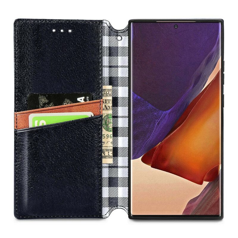 Folio Cover Samsung Galaxy Note 20 Ultra Custodia in pelle Cinturino In Pelle Effetto Diamante