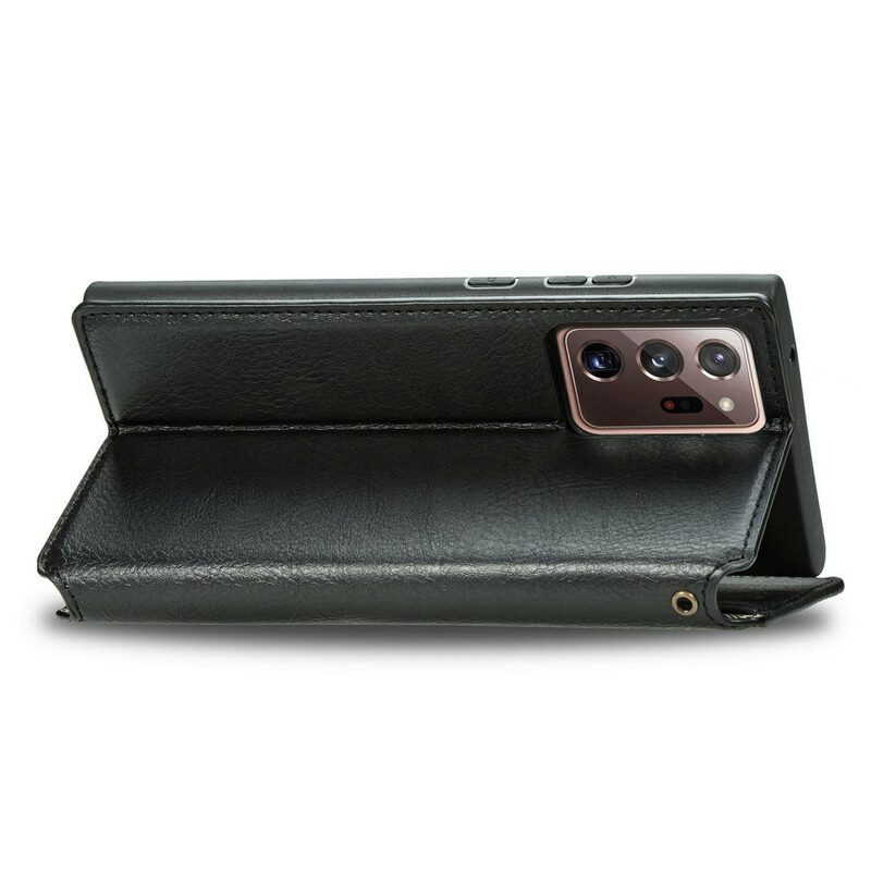 Folio Cover Samsung Galaxy Note 20 Ultra Custodia in pelle Cinturino In Pelle Effetto Diamante