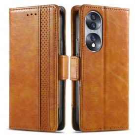 Custodia in pelle Honor 70 Doppia Chiusura Bicolore