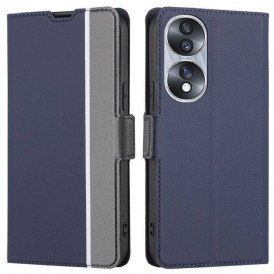 Custodia in pelle Honor 70 Doppia Chiusura Bicolore