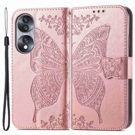 Custodia in pelle Honor 70 Farfalla Barocca