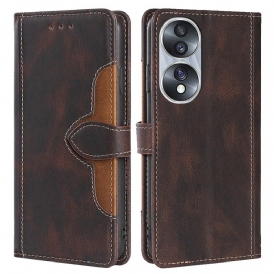 Custodia in pelle Honor 70 Floreale Bicolore