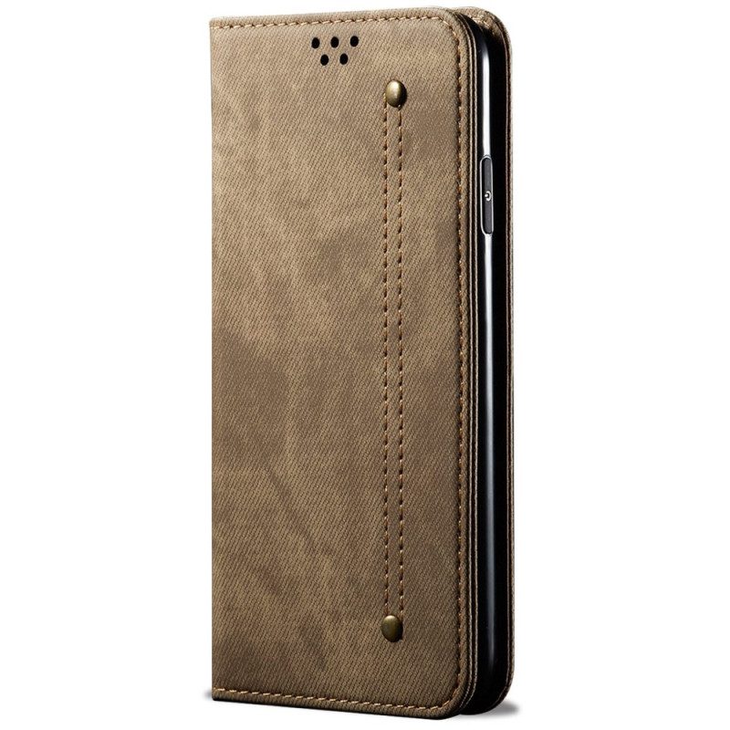 Folio Cover Honor 70 Custodia in pelle Tessuto Jeans Con Motivo A Punto