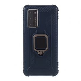 Cover Huawei P40 Anello E Fibra Di Carbonio