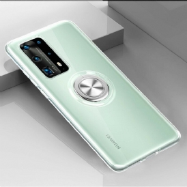 Cover Huawei P40 Anello In Metallo Semplice Trasparente