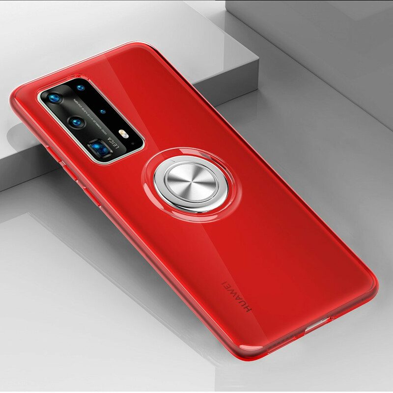 Cover Huawei P40 Anello In Metallo Semplice Trasparente