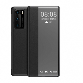 Custodia Huawei P40 Finestra In Ecopelle