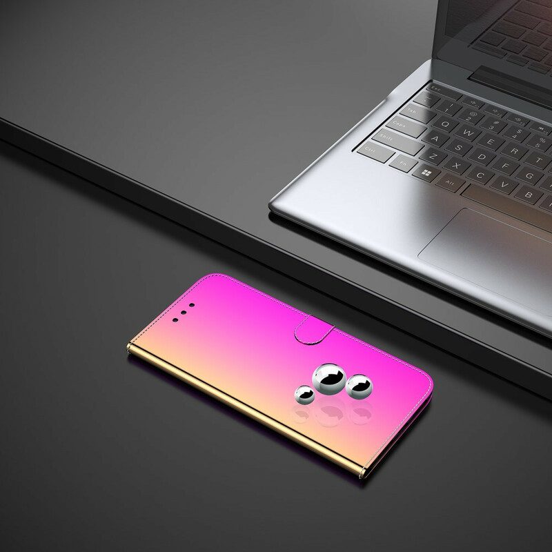 Custodia in pelle Huawei P40 Copri Specchietto In Ecopelle