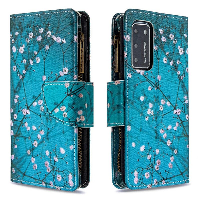 Custodia in pelle Huawei P40 Tasca Per Albero Con Cerniera