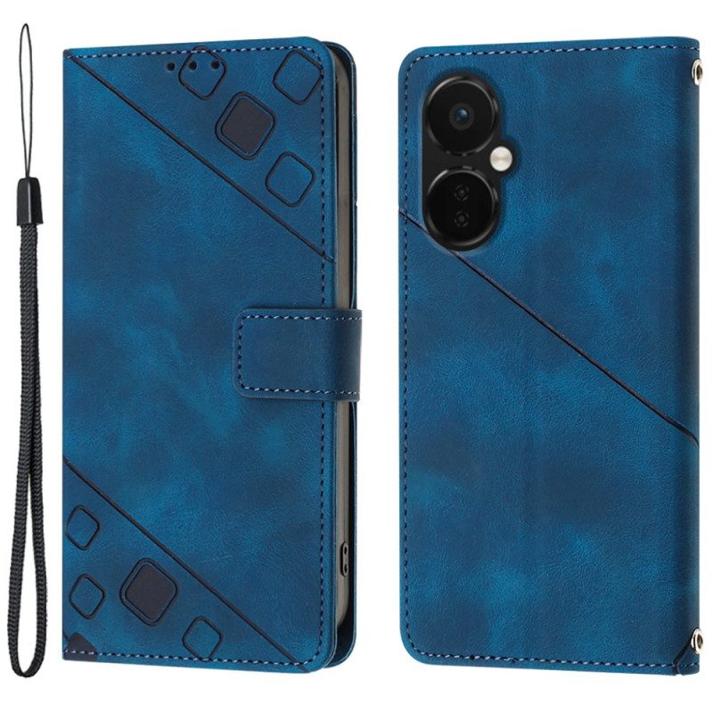 Custodia in pelle OnePlus Nord CE 3 Lite 5G Strappy Stile Anni '70