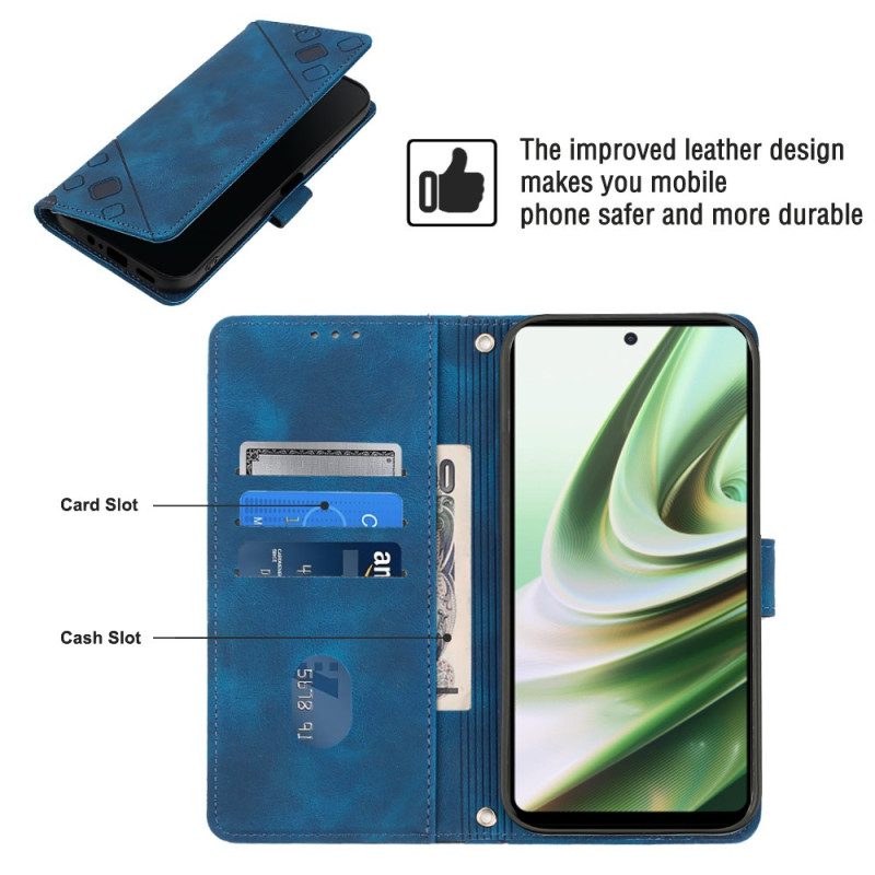 Custodia in pelle OnePlus Nord CE 3 Lite 5G Strappy Stile Anni '70