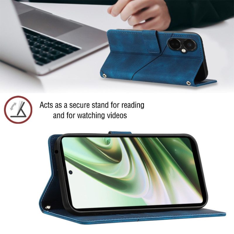 Custodia in pelle OnePlus Nord CE 3 Lite 5G Strappy Stile Anni '70
