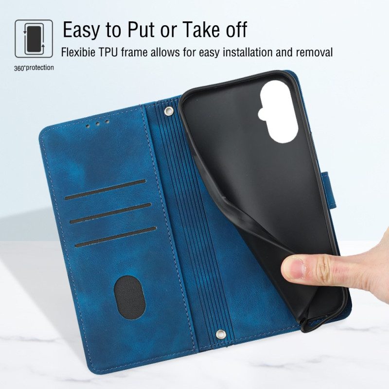 Custodia in pelle OnePlus Nord CE 3 Lite 5G Strappy Stile Anni '70