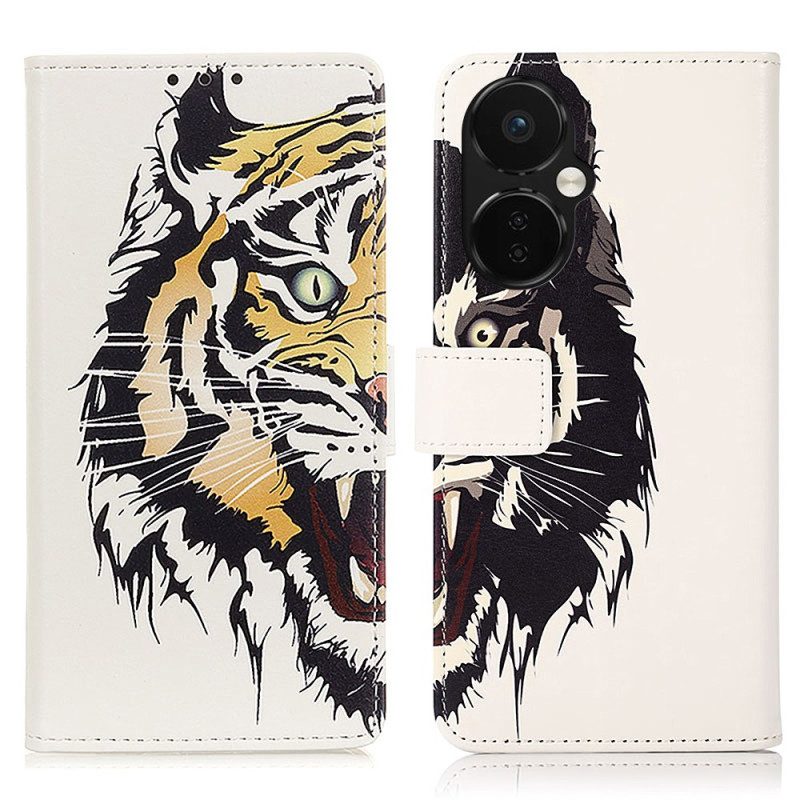 Custodia in pelle OnePlus Nord CE 3 Lite 5G Tigre Feroce