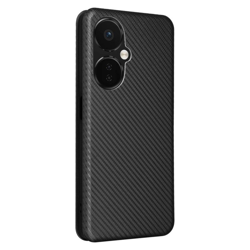 Folio Cover OnePlus Nord CE 3 Lite 5G Custodia in pelle Struttura In Fibra Di Carbonio