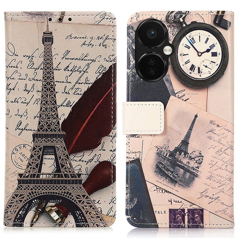 Folio Cover OnePlus Nord CE 3 Lite 5G Torre Eiffel Del Poeta