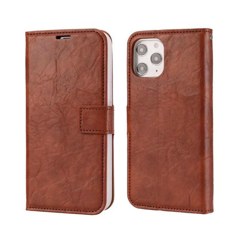Cover iPhone 12 Pro Max Stile In Pelle Invecchiata Staccabile