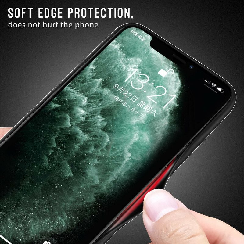 Cover iPhone 12 Pro Max Vetro Temperato Classico In Fibra Di Carbonio