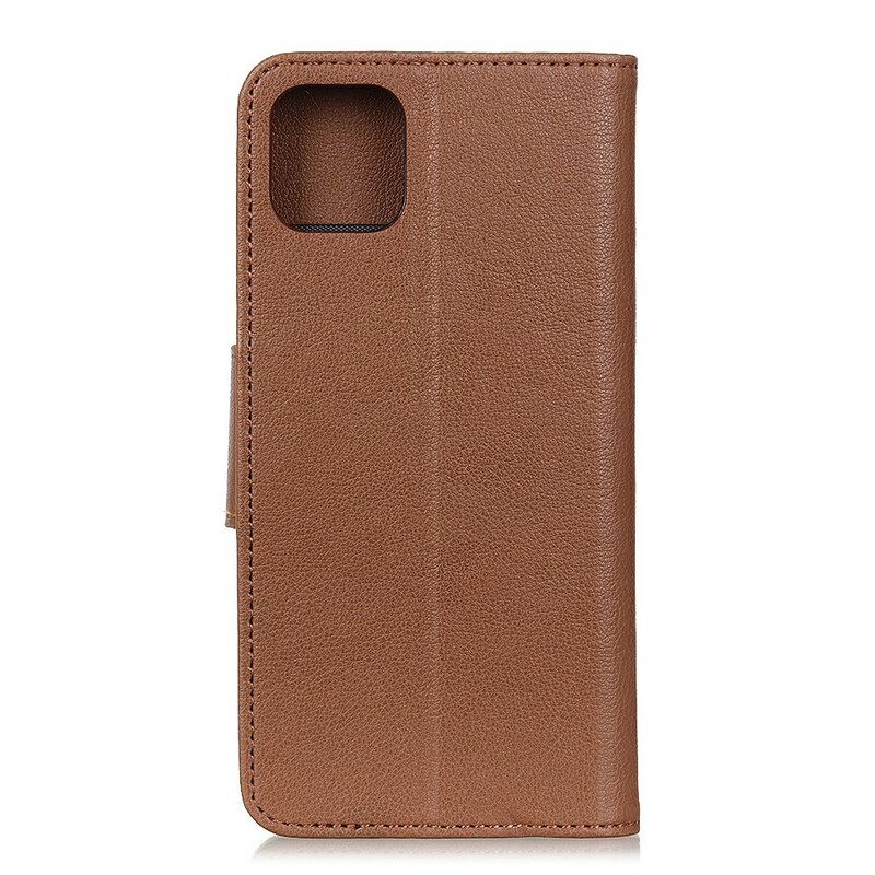 Custodia in pelle iPhone 12 Pro Max Chiusura Magnetica Effetto Pelle Litchi