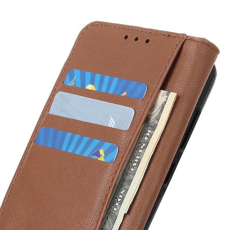 Custodia in pelle iPhone 12 Pro Max Chiusura Magnetica Effetto Pelle Litchi