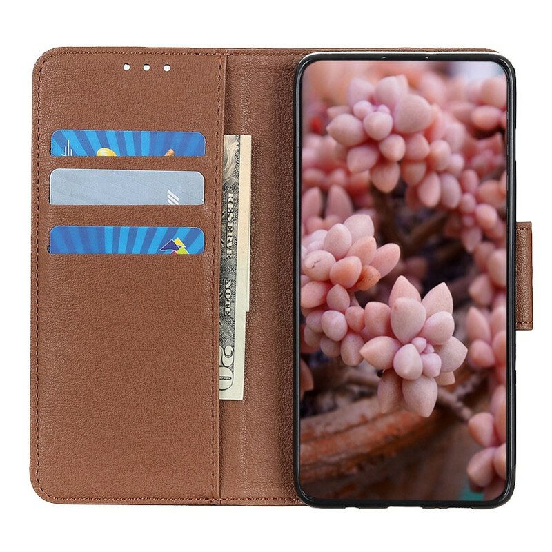 Custodia in pelle iPhone 12 Pro Max Chiusura Magnetica Effetto Pelle Litchi