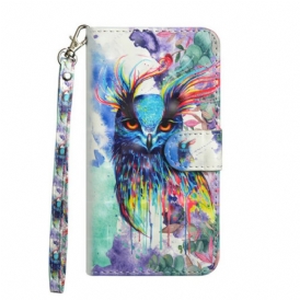 Custodia in pelle iPhone 12 Pro Max Uccello Dell'acquerello