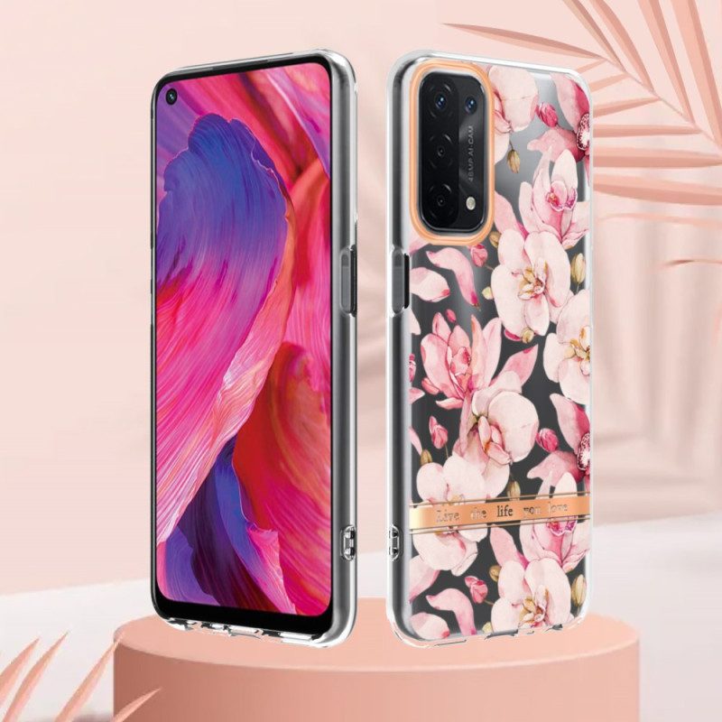 Cover Oppo A54 5G / A74 5G Floreale Senza Soluzione Di Continuità