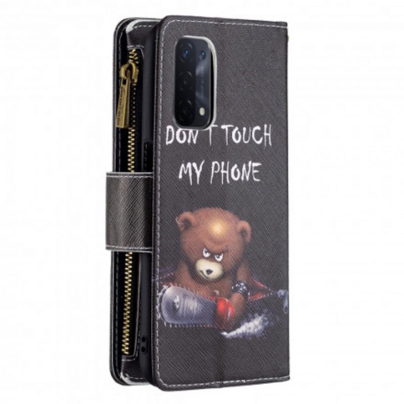 Custodia A Portafoglio Oppo A54 5G / A74 5G Orsetto Tascabile Con Cerniera