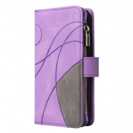 Custodia in pelle Oppo A54 5G / A74 5G Bicolore Con Portamonete