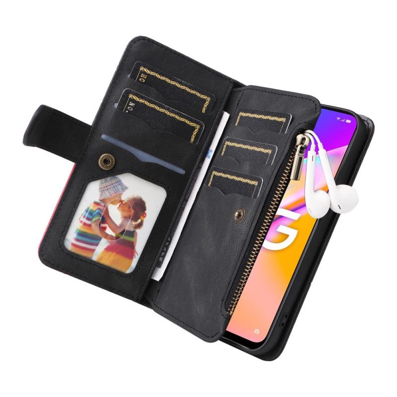 Custodia in pelle Oppo A54 5G / A74 5G Bicolore Con Portamonete