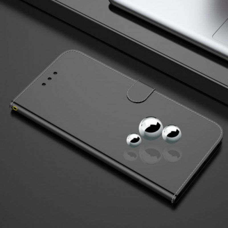 Custodia in pelle Oppo A54 5G / A74 5G Copri Specchietto In Ecopelle