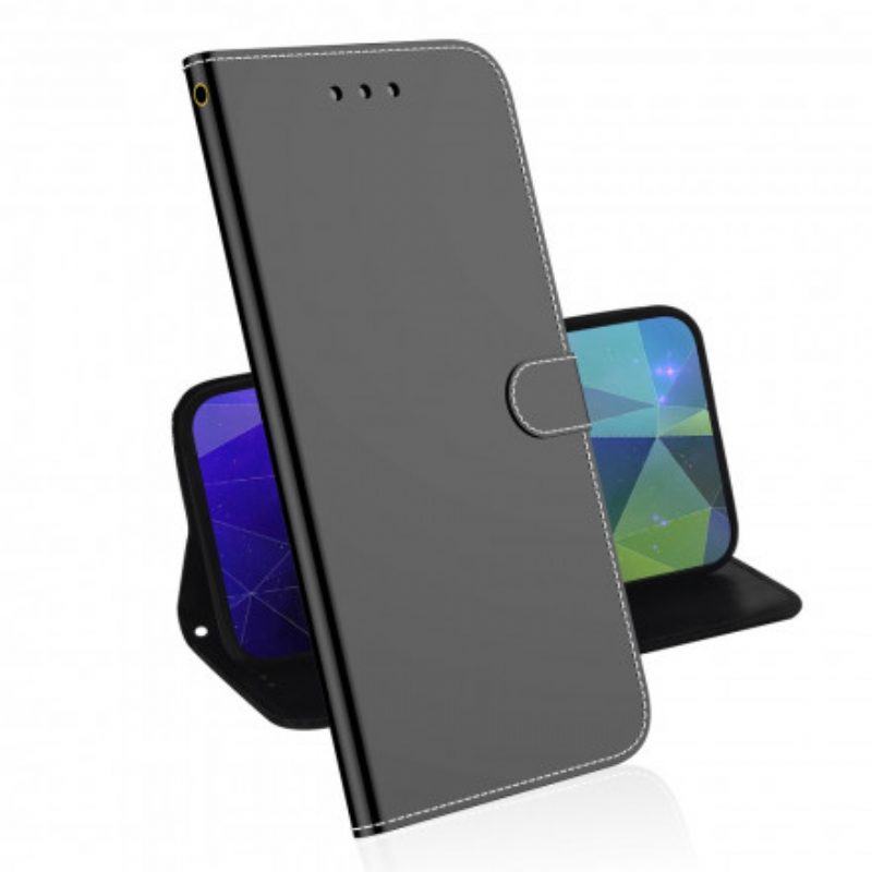 Custodia in pelle Oppo A54 5G / A74 5G Copri Specchietto In Ecopelle