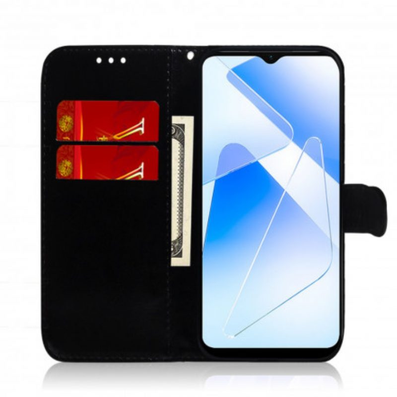 Custodia in pelle Oppo A54 5G / A74 5G Copri Specchietto In Ecopelle