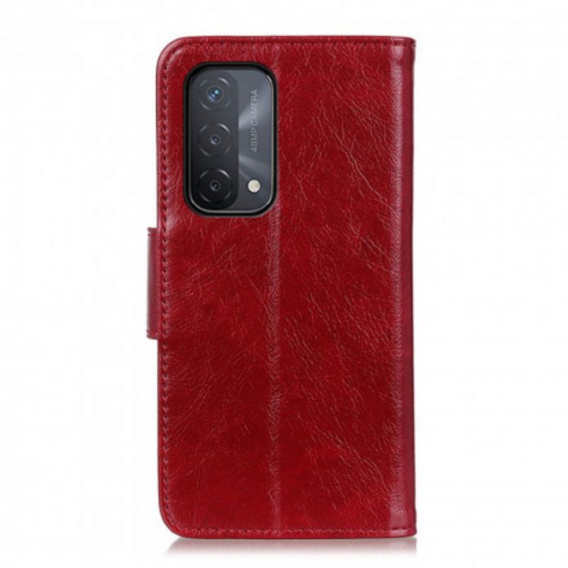 Custodia in pelle Oppo A54 5G / A74 5G Crosta Di Nappa