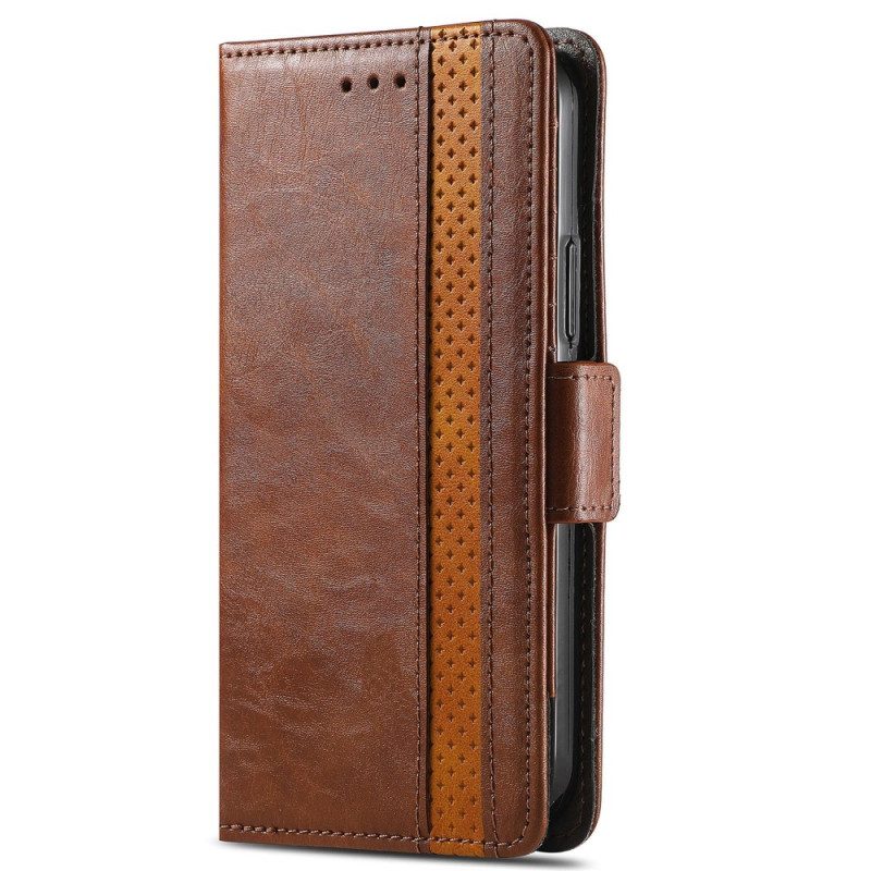 Custodia in pelle Oppo A54 5G / A74 5G Doppia Chiusura Bicolore