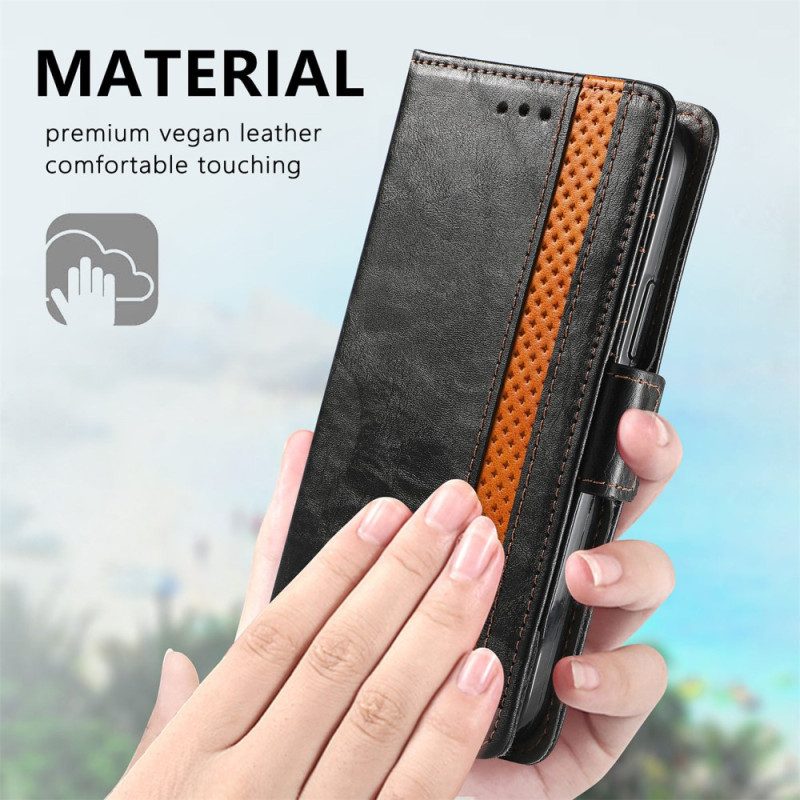 Custodia in pelle Oppo A54 5G / A74 5G Doppia Chiusura Bicolore