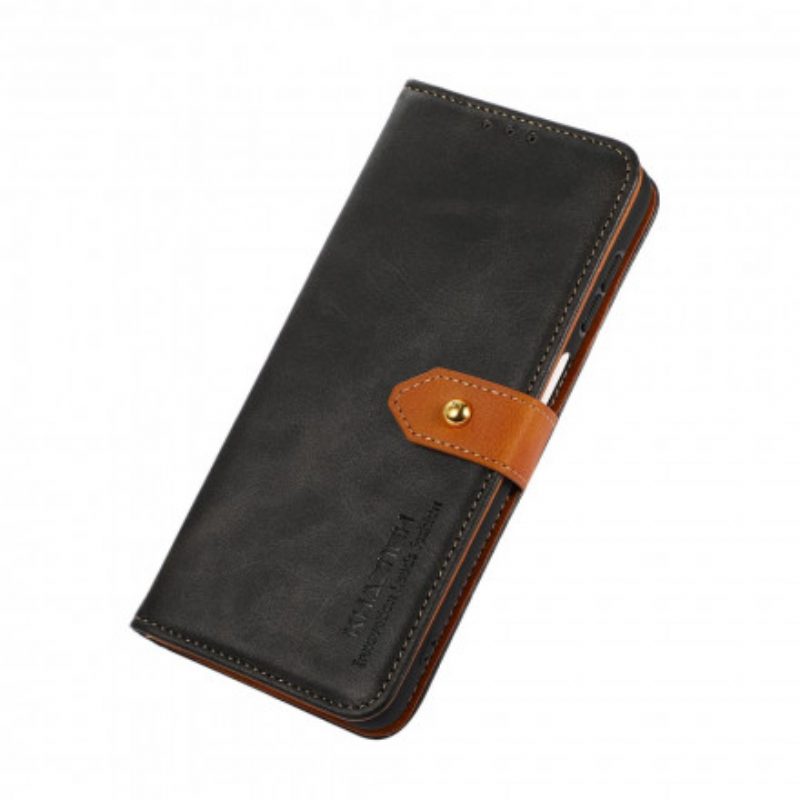 Custodia in pelle Oppo A54 5G / A74 5G Ecopelle Con Cinturino Khazneh