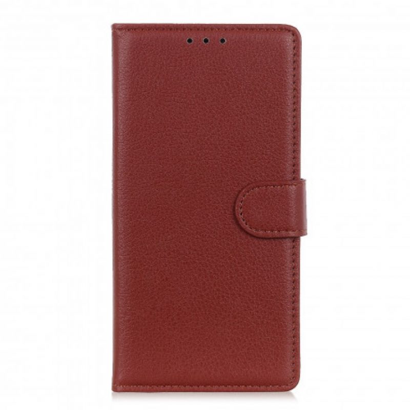 Custodia in pelle Oppo A54 5G / A74 5G Ecopelle Litchi