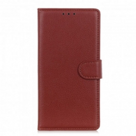 Custodia in pelle Oppo A54 5G / A74 5G Ecopelle Litchi