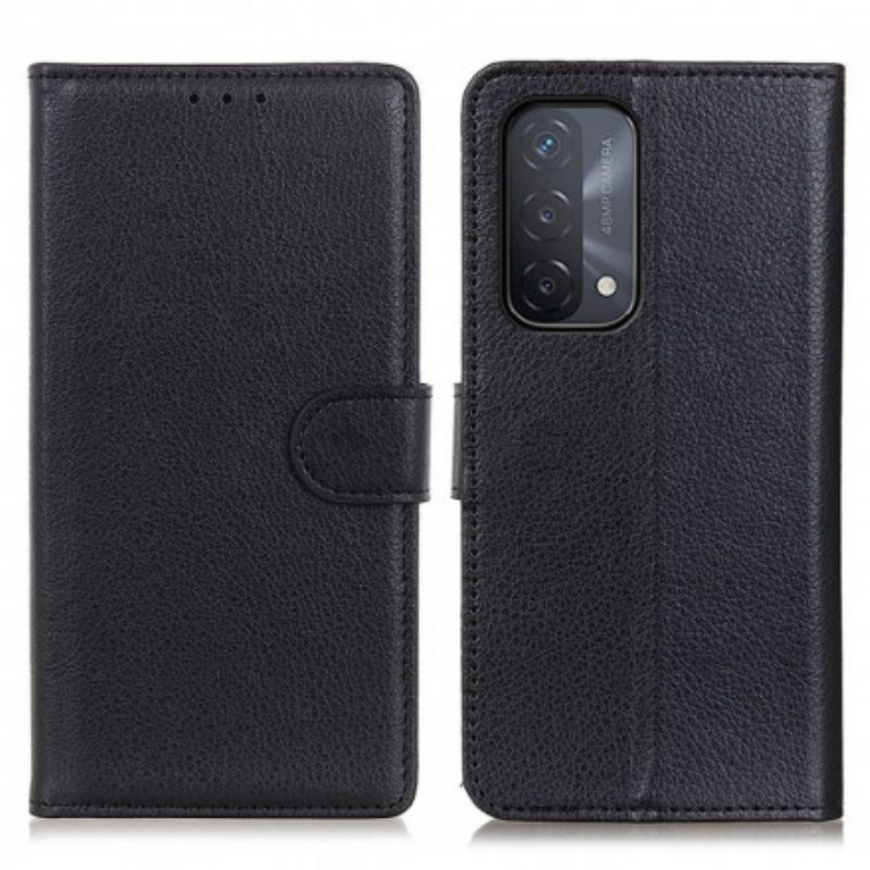 Custodia in pelle Oppo A54 5G / A74 5G Ecopelle Litchi