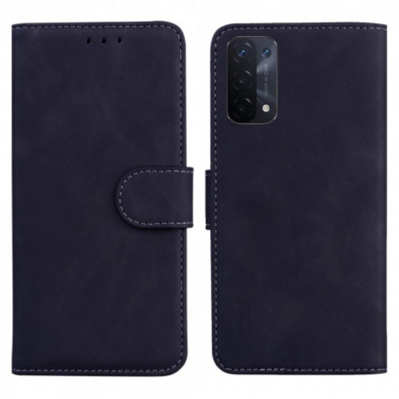 Custodia in pelle Oppo A54 5G / A74 5G Effetto Pelle Monocromatica