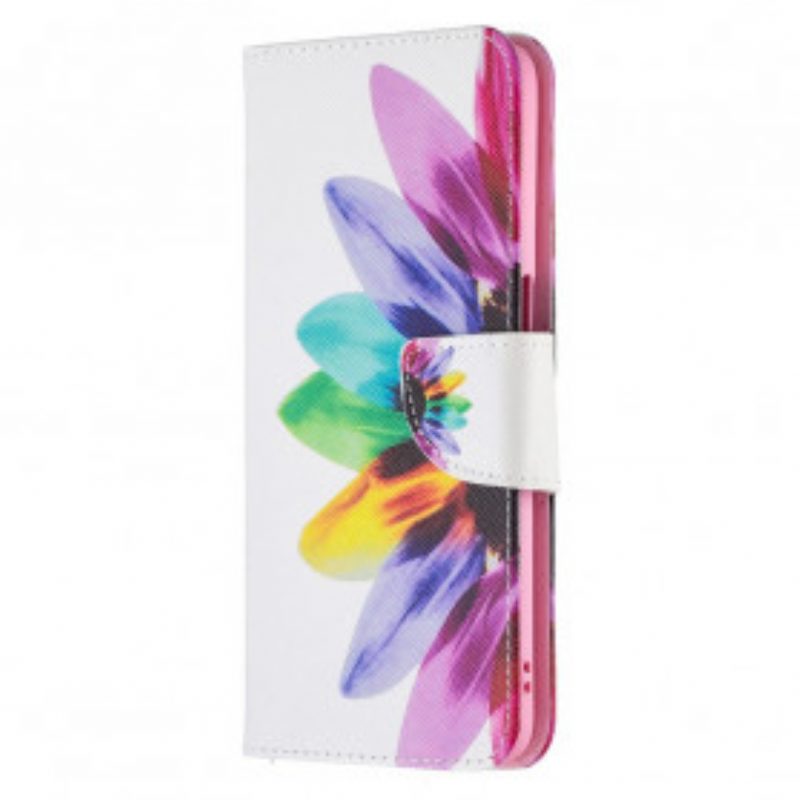 Custodia in pelle Oppo A54 5G / A74 5G Fiore Dell'acquerello
