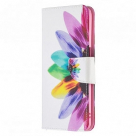 Custodia in pelle Oppo A54 5G / A74 5G Fiore Dell'acquerello