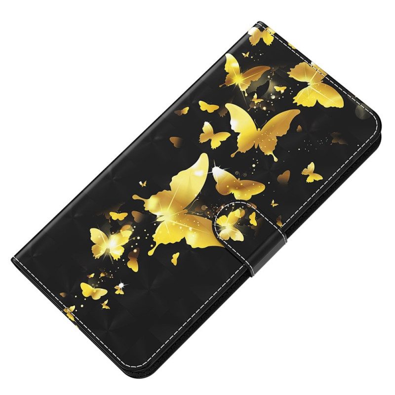 Custodia in pelle Oppo A54 5G / A74 5G Perizoma Farfalle