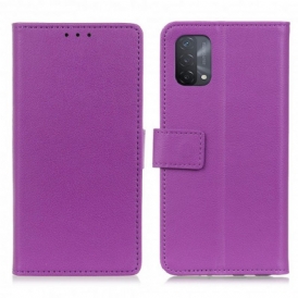 Custodia in pelle Oppo A54 5G / A74 5G Semplice Effetto Pelle Lucida