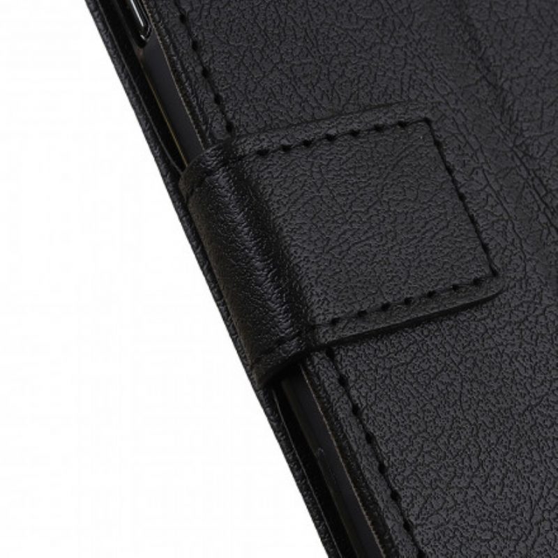 Custodia in pelle Oppo A54 5G / A74 5G Semplice Effetto Pelle Lucida